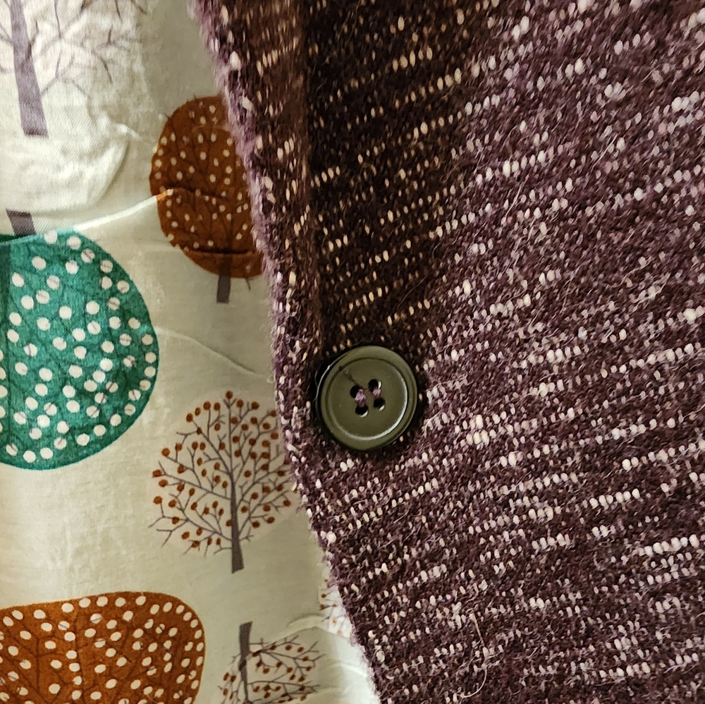 Anthropologie Cartonnier Dashes Knit Eggplant Blazer Size Large - Picture 12 of 13